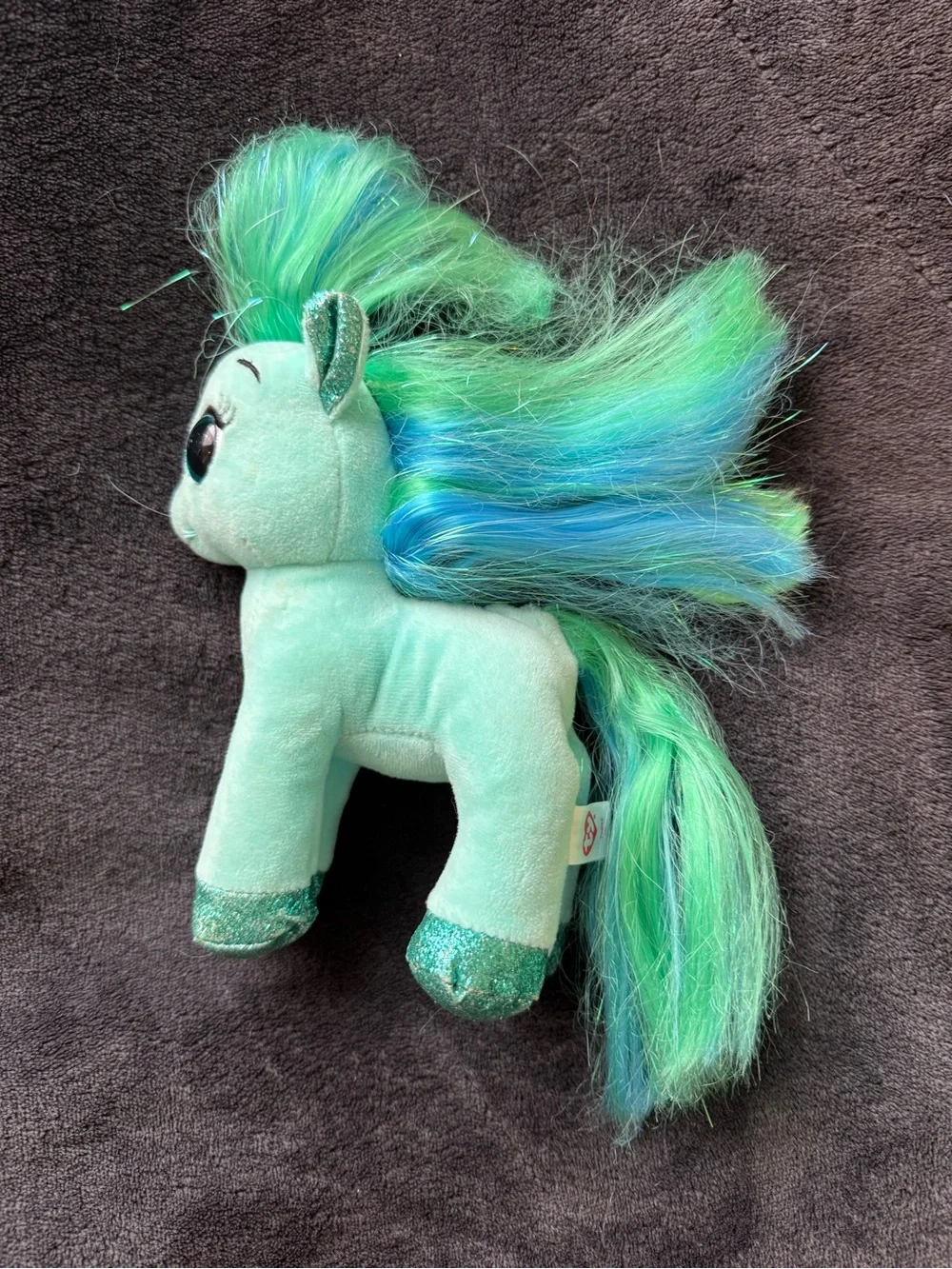 TY Beanie Boo Topaz the Teal Pony Horse Plush 6 inch - No tag